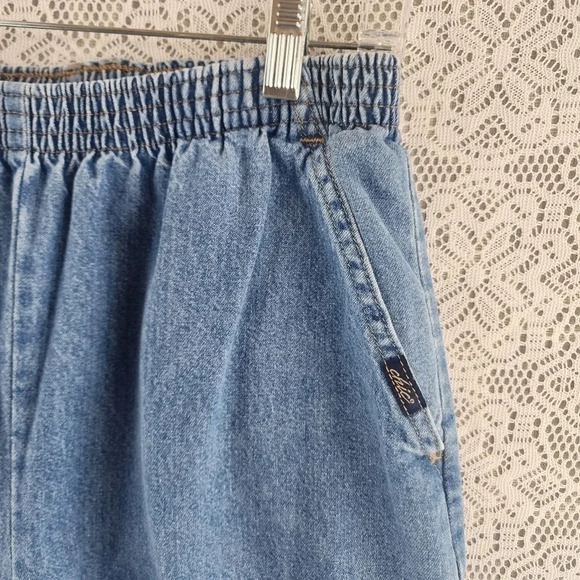 Vintage Chic Elastic Waist Pull on Women's Chambray Pants 12P - Picture 2 of 7